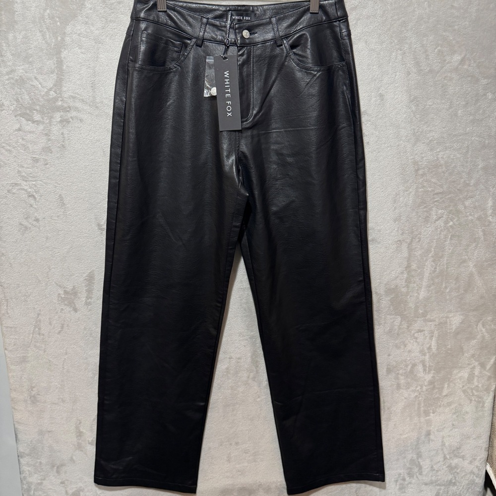 White Fox Boutique Bring The Style PU Faux Leather Pants Black S